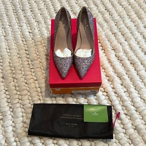 NWT Kate Spade Licorice Glitter Pumps